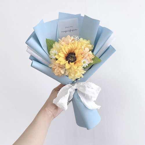 ひまわりの花束 ラッピングブーケ プリザーブドフラワー 花束 ブーケ
