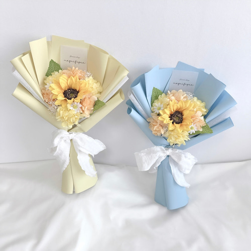 ひまわりの花束 ラッピングブーケ プリザーブドフラワー 花束 ブーケ