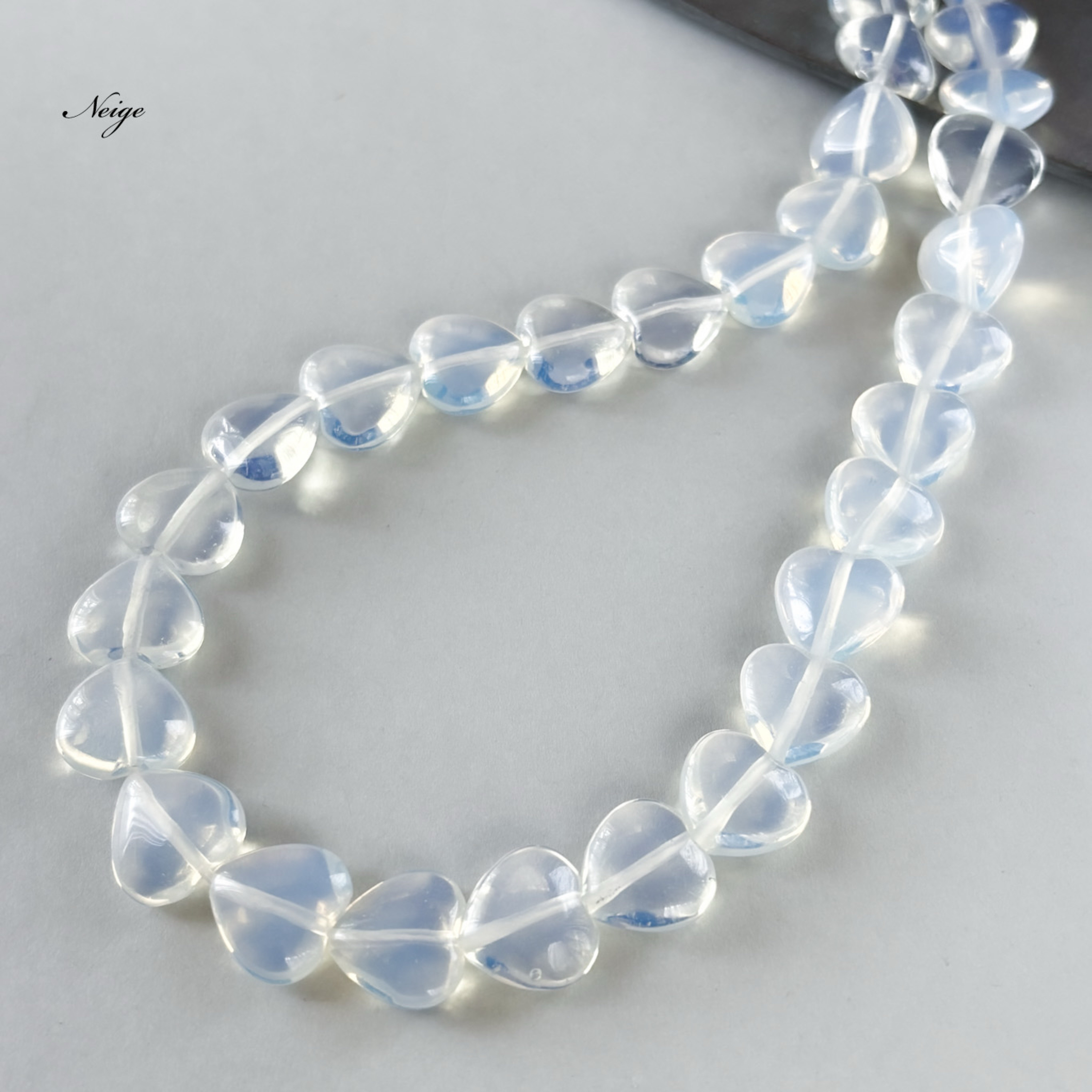 シンセティックオパール 縦穴ハートシェイプ12×12mm 6粒 天然石