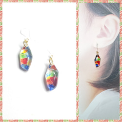 No.614-B ドライフラワー☆かすみ草☆レジンピアス・イヤリング ピアス