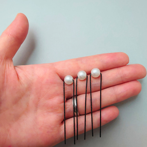 【お呼ばれ・発表会】ナチュラルレースの花ヘアクリップパールが揺れる特別な日の髪飾り【入学式・卒業式】 16枚目の画像