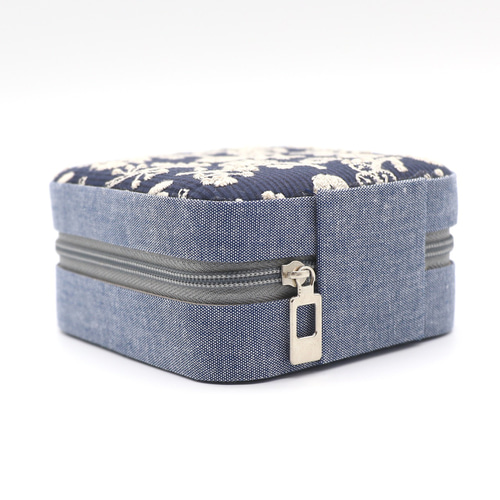 送料無料 受注製作 ジュエリーボックス チェック&ストライプ×ミナ