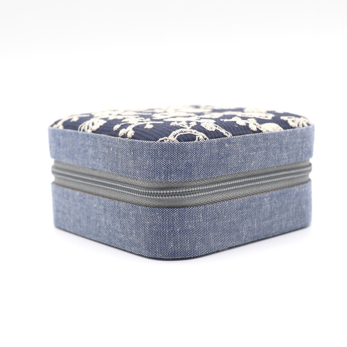 送料無料 受注製作 ジュエリーボックス チェック&ストライプ×ミナ