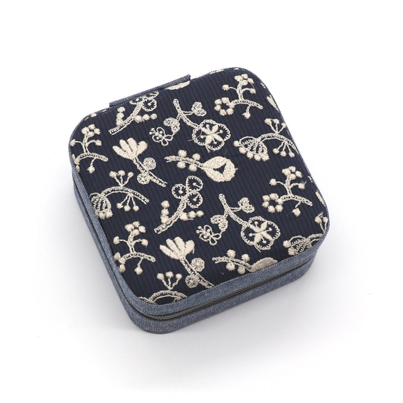 送料無料 受注製作 ジュエリーボックス チェック&ストライプ×ミナ