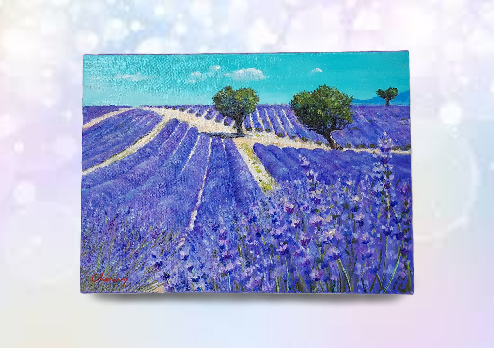 現代アートの「ラベンダー畑」（3D painting） 現代アートの「ラベンダー畑」（3D painting）