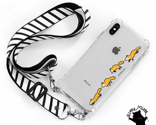 iPhone - ✩.*˚こけしぎつねiPhone8✩.*˚ キツネのスマホケース iPhone16e対応 ストラップ付き
