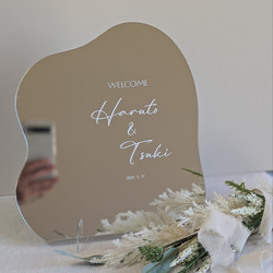 ウェルカムミラー『ふんわり②　小さめサイズ』 （アクリルシルバーミラー） 5枚目の画像