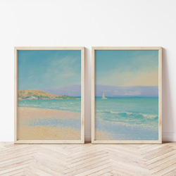 2枚セット】穏やかな海の風景 印象派 アートポスター アブストラクト