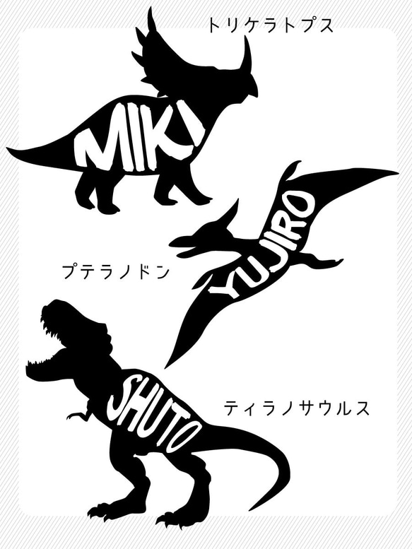 6種の恐竜から選べる名入れトートバッグ・レッスンバッグ 5枚目の画像