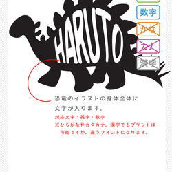 6種の恐竜から選べる名入れトートバッグ・レッスンバッグ 2枚目の画像