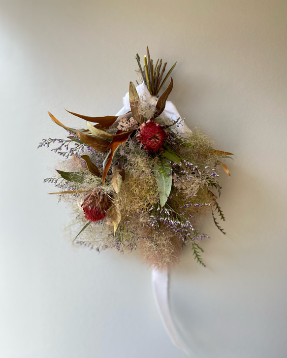 専用＊プロテア&スモークツリー　ドライフラワースワッグ スモークツリーとプロテアのスワッグ ドライフラワー Cocoflower