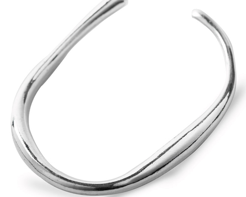 値下げしました　accessoriesmau ハーキマーsilverバングル アートカーブ ウェーブバングル ブレスレット フリーサイズ シルバー