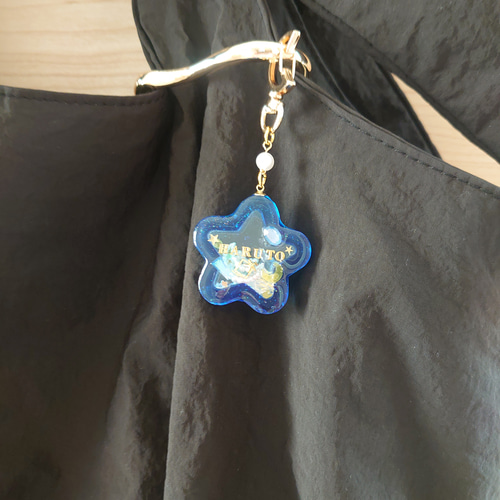 名入れOK☆】シャカシャカ星or惑星キーホルダー(レジン 宇宙 キラキラ