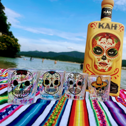 Rosa3)) メキシコ カラベラ テキーラ ショットグラス シュガースカル