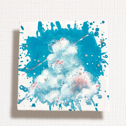 夏のアクリルアート 夏 summer 雲 空 風景画 原画 水色 アート アート