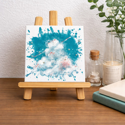 夏のアクリルアート 夏 summer 雲 空 風景画 原画 水色 アート アート