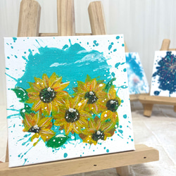 はじけてgoldfishアクリル画　アクリル絵の具　アート　金魚　水槽　絵画 はじけてgoldfishアクリル画 アクリル絵の具 アート 金魚 水槽