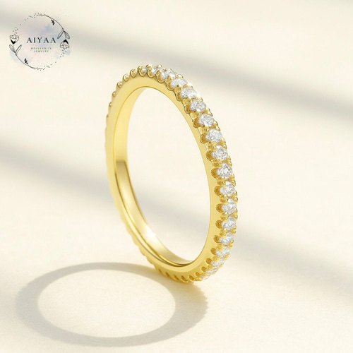 モアサナイト フルエタニティリング 1.5mm｜Dカラー VVS1 H&Cカット