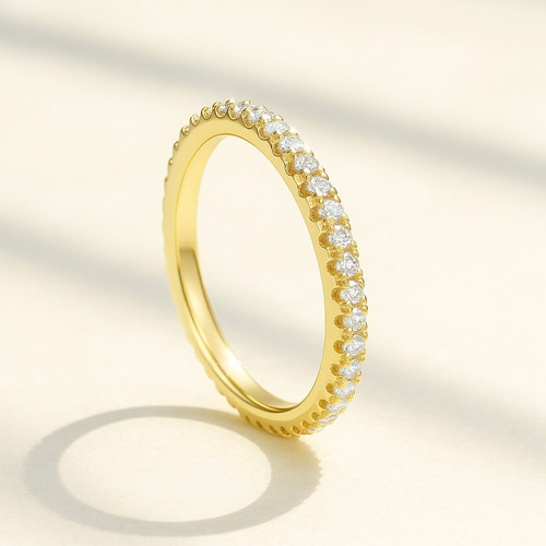 モアサナイト フルエタニティリング 1.5mm｜Dカラー VVS1 H&Cカット