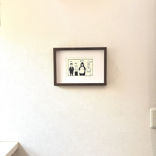 木版画 男・赤ん坊・ゴリラ・シェフ 版画 モリシュン 通販 19563707