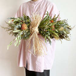 フォルモーサとユーカリの秋色スワッグ　D15 匿名発送 フォルモーサとユーカリの秋色スワッグ D15 匿名発送 秋色紫陽花ドライ