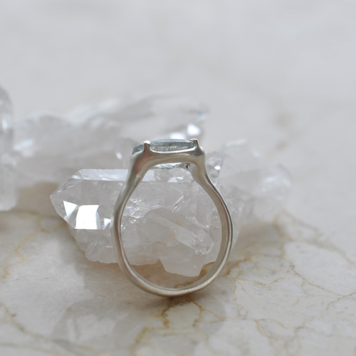 lymousset　モスアクアマリン　シルバー　13号弱 lymoussetモスアクアマリンシルバー13号弱