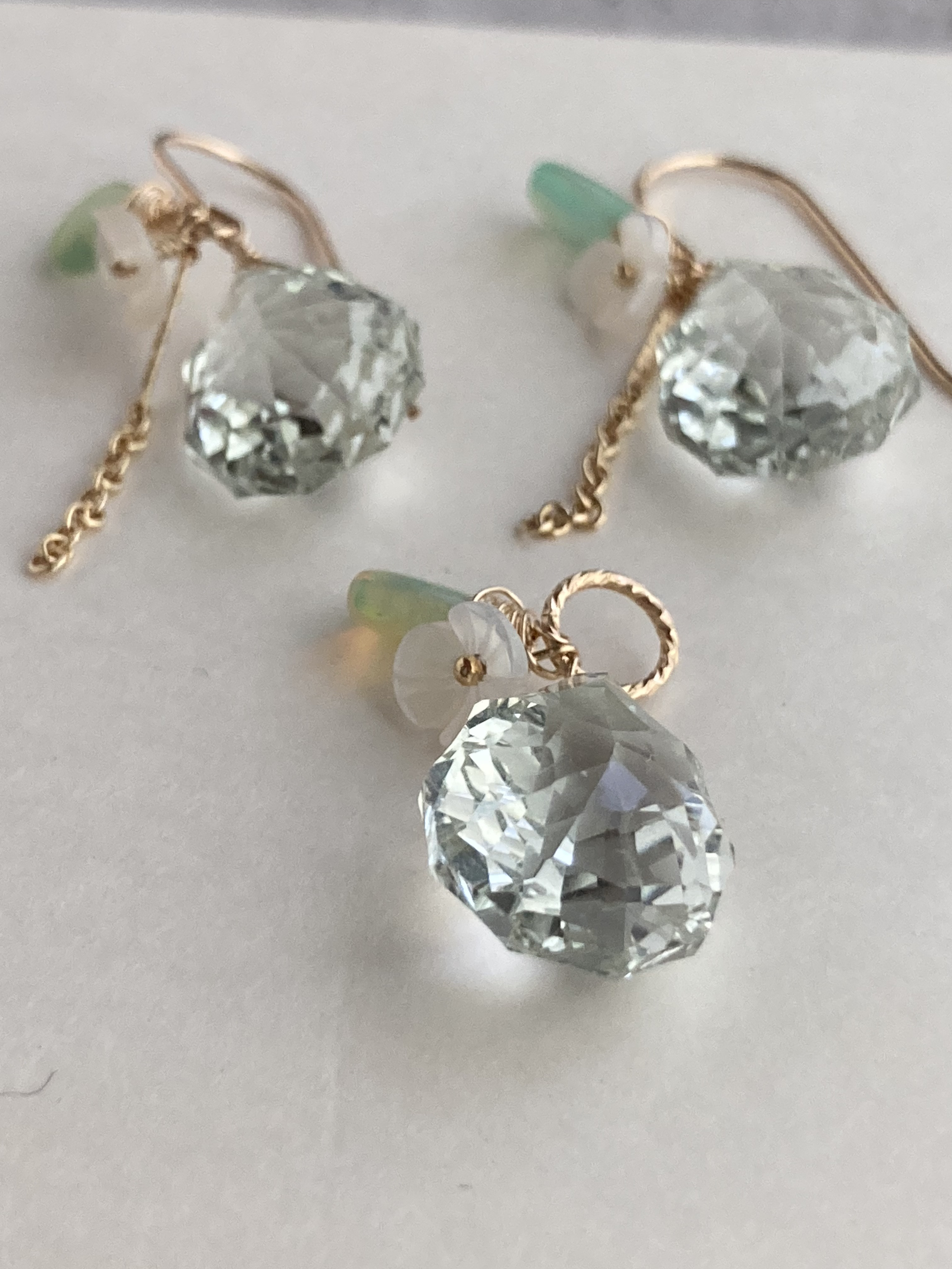 グリーンアメジスト8000円 ピアス&ペンダントトップ ピアス（フック