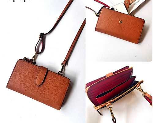 【美品】12closet 型押し長財布ポシェット ☆ハンドメイド☆日本製☆本革☆お財布ポシェット☆L字