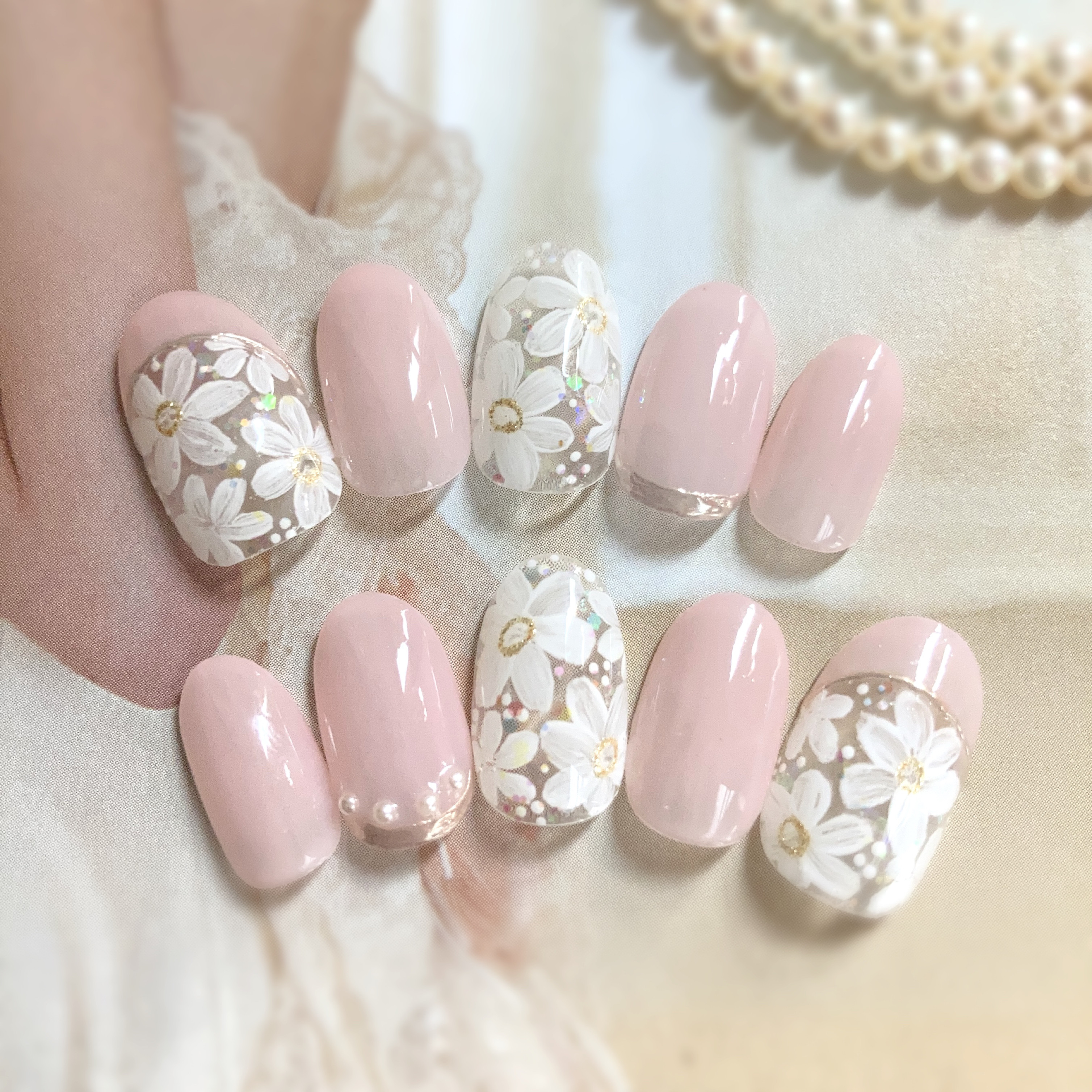 ブライダルネイルチップ 和装ネイルチップ 白無垢ネイルチップ ウエディングネイルチップ  イベントネイルチップ