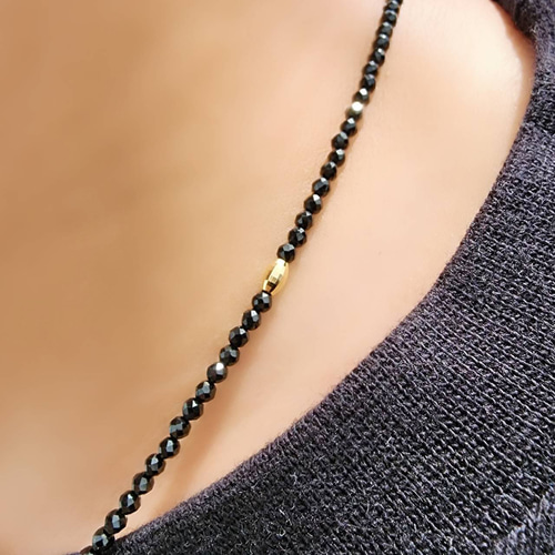 k18ゴールド ブラックスピネル テラヘルツ ネックレス 磁気ネックレス