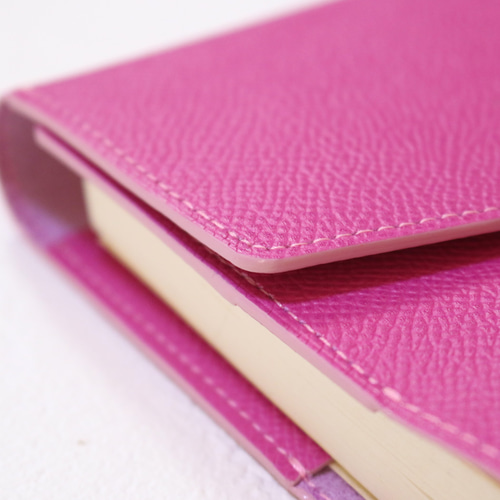 牛革 ワインピンク B6 手帳カバー 封筒型 ペンケース 付 本革 フルカバー 牛革 ワインピンク B6 手帳カバー 封筒型 ペンケース 付 本革