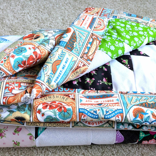 カラフルパッチワークひざ掛け