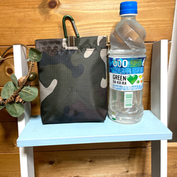 ナイロン生地の消臭マナーポーチ　口大きめ　迷彩柄 5枚目の画像