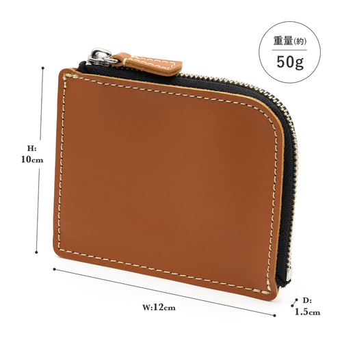 ミニ財布 本革 日本製 L字ファスナー コンパクト財布 メンズ