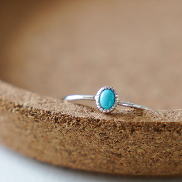 Turquoise RING/ SV925 ≪送料無料≫ ターコイズ 天然石 1枚目の画像