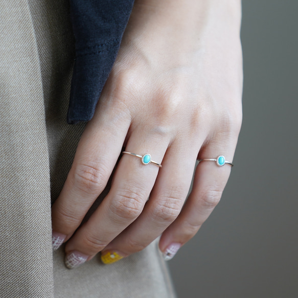 Turquoise RING/ SV925 ≪送料無料≫ ターコイズ 天然石 17枚目の画像