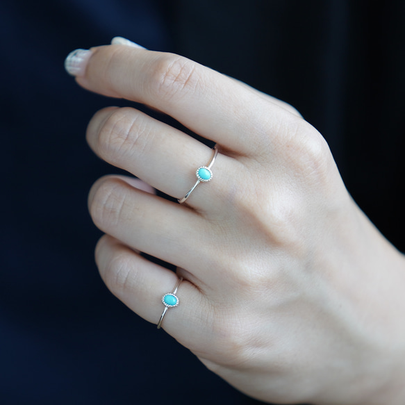 Turquoise RING/ SV925 ≪送料無料≫ ターコイズ 天然石 2枚目の画像