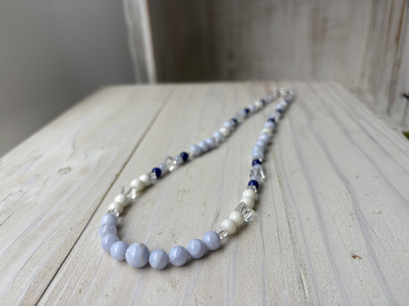 白サンゴデザインネックレス.夏のワンピースやTシャツと合わせて♪ 14枚目の画像