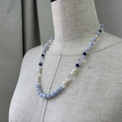 白サンゴデザインネックレス.夏のワンピースやTシャツと合わせて♪ 6枚目の画像