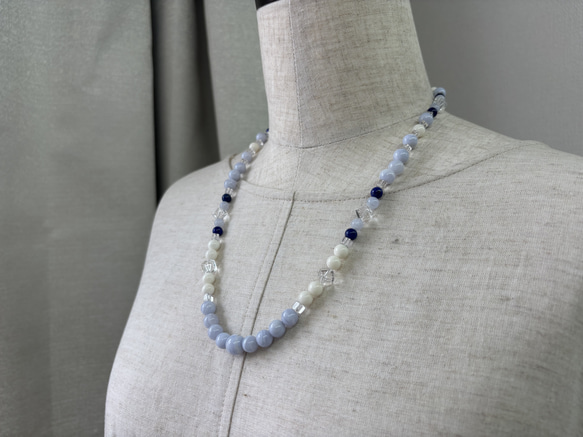 白サンゴデザインネックレス.夏のワンピースやTシャツと合わせて♪ 6枚目の画像