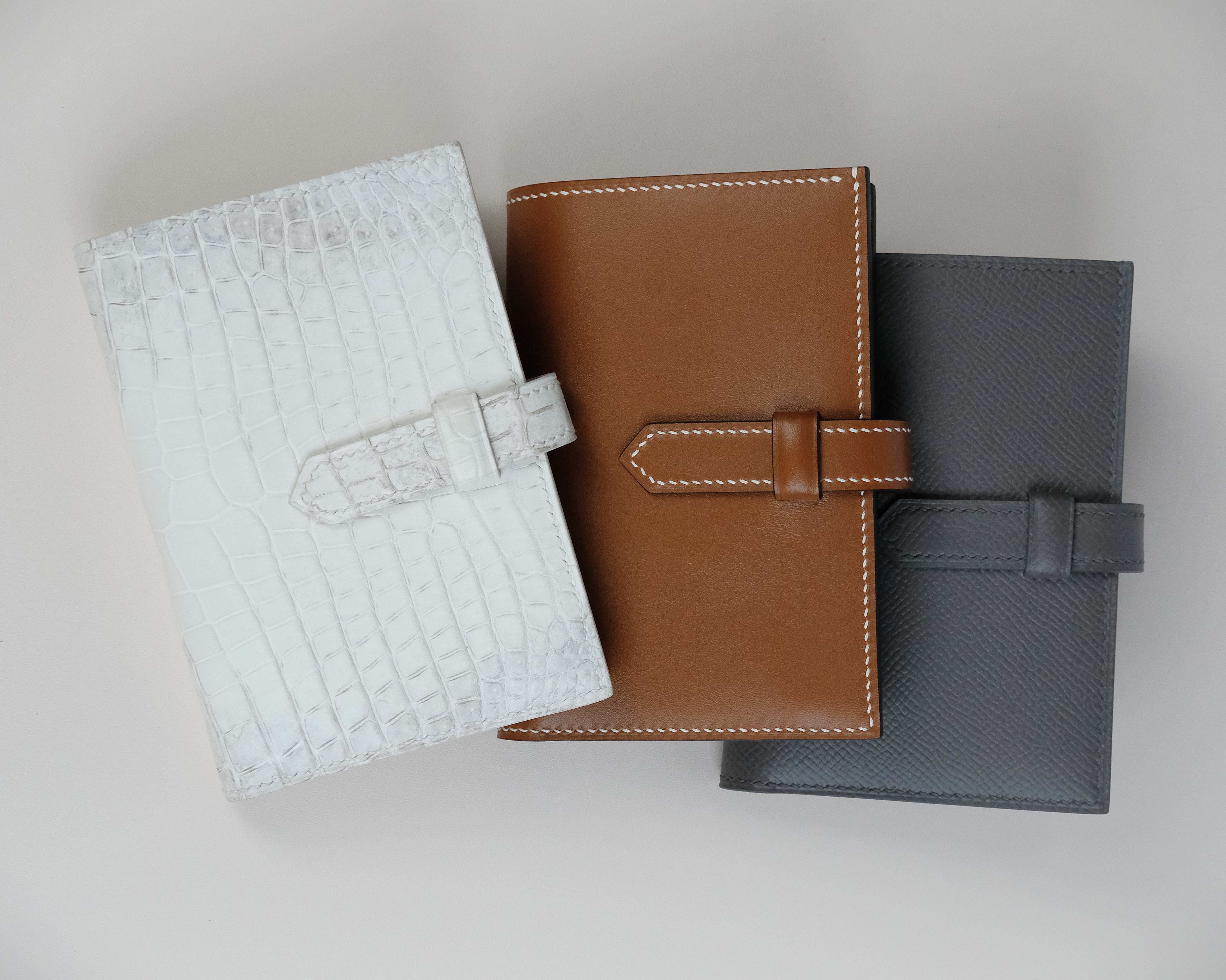 NAGATAWA＋　二つ折り財布　ボックスカーフレザー/キャメル