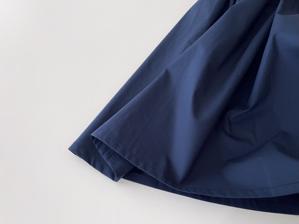 半袖サイドリボンワンピース　* Cotton素材 Navy * 14枚目の画像