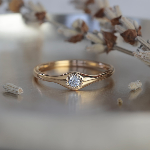 永遠の輝きK18ダイヤモンドリング】18金 一生物 婚約リング 記念日