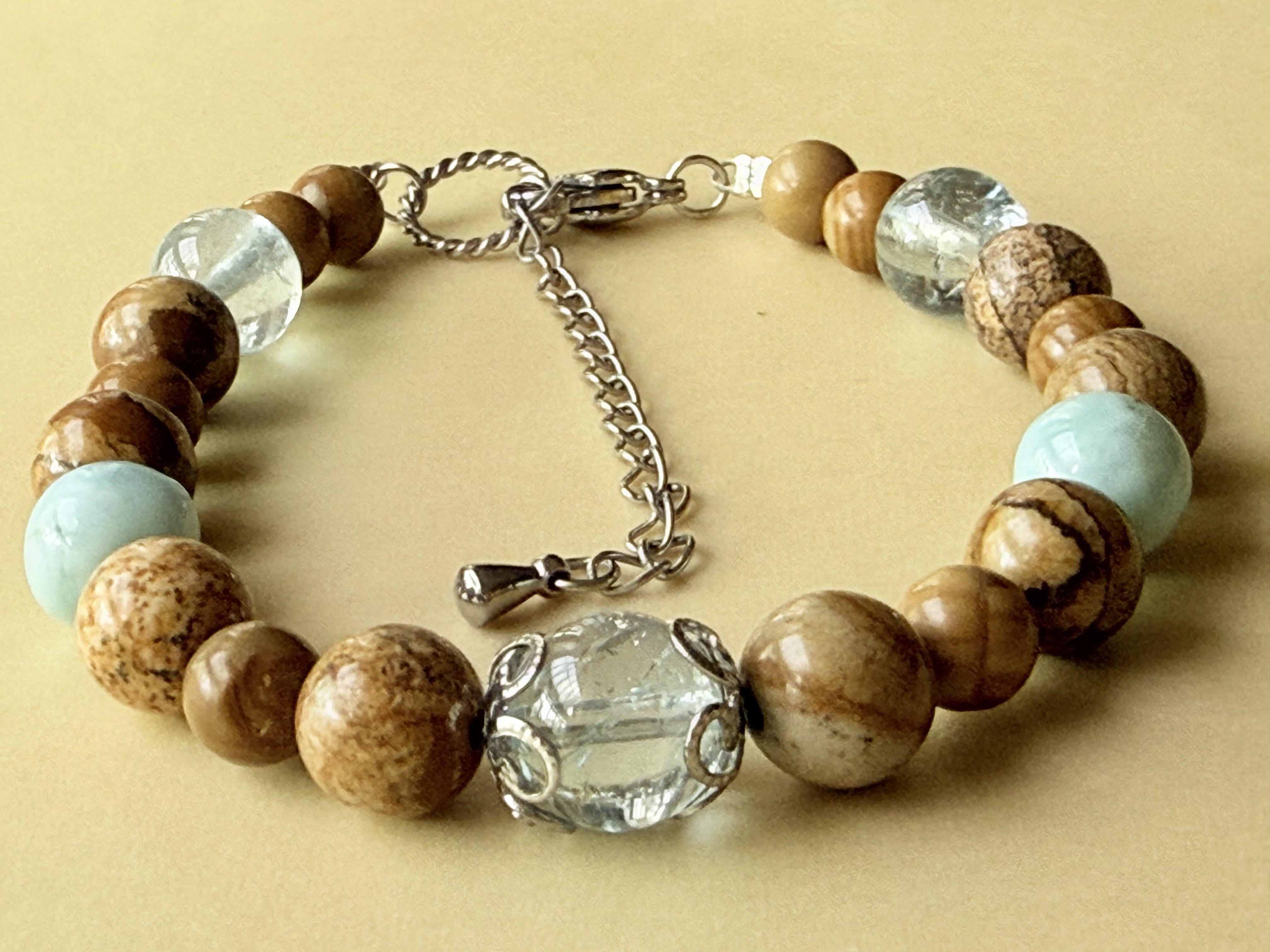 『人生の道しるべ』ブルートパーズ『未来への道しるべ』ラリマー『導き』ペトリファイドウッド