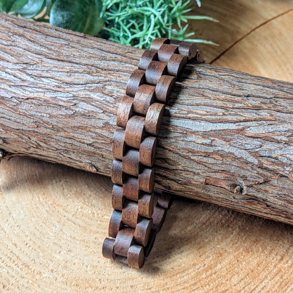 木製ブレスレット】EINBAND Wood Bracelet 天然木ブレスレット クルミ