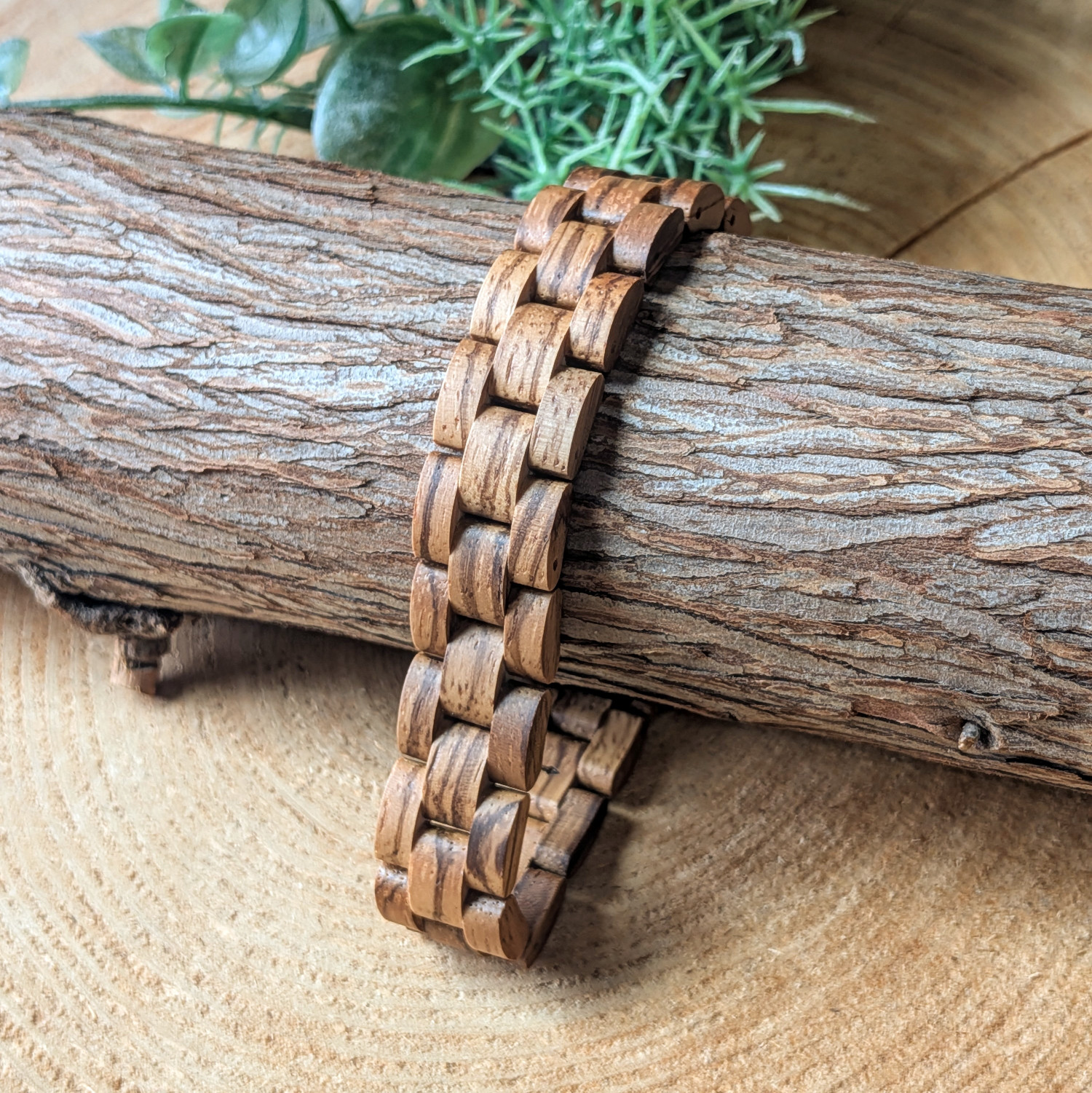 【木製ブレスレット】EINBAND Wood Bracelet 天然木ブレスレット ゼブラウッド