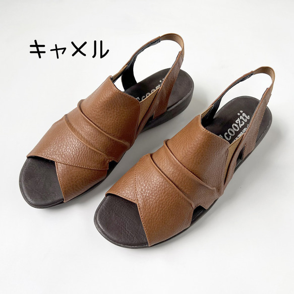 【特別価格】 フラット バックバンドサンダル 　シャーリングデザイン　1850 8枚目の画像