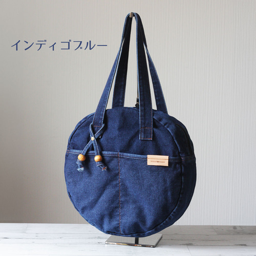 【SA】まんまるトートバッグ(M)、ワイヤー口金ボストンバッグ(L)×3 まんまるデニム サークルトート 丸型ボストンバッグ ショルダー 肩掛け