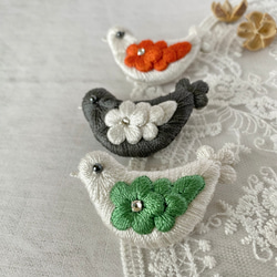 花と鳥の絹刺繍 円形装飾品 3109d51ac2651e8fd54766ce04842d