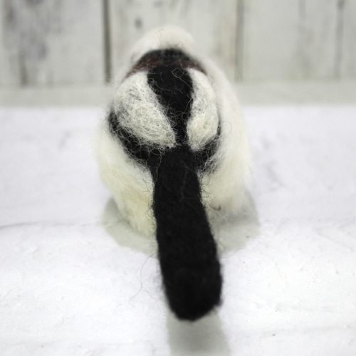 ふわふわリアルなシマエナガ 羊毛フェルト インテリア ハンドメイド oh
